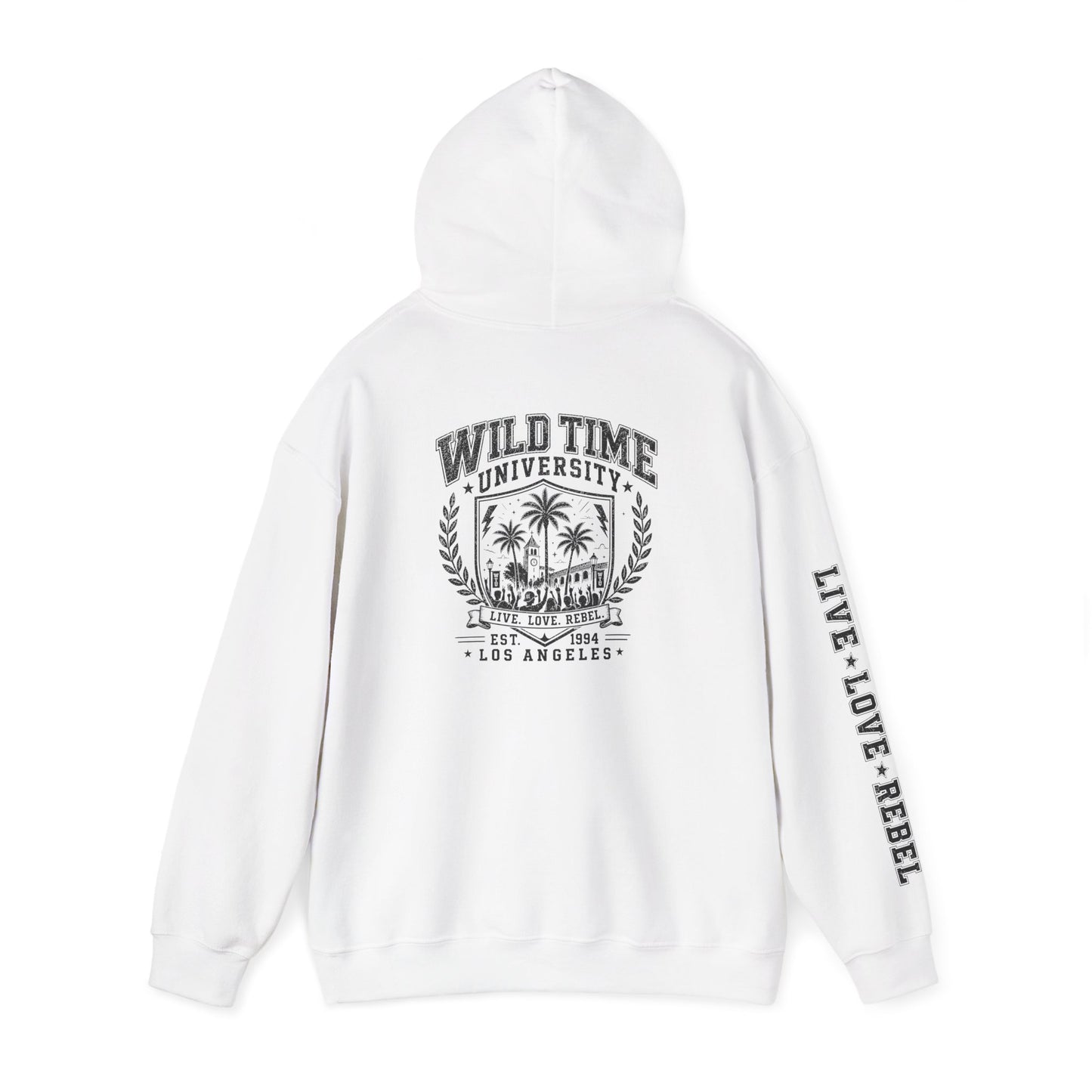 Wild Time™ University Unisex Hoodie - College Inspired Graphic Sweatshirt for the Rebel at Heart