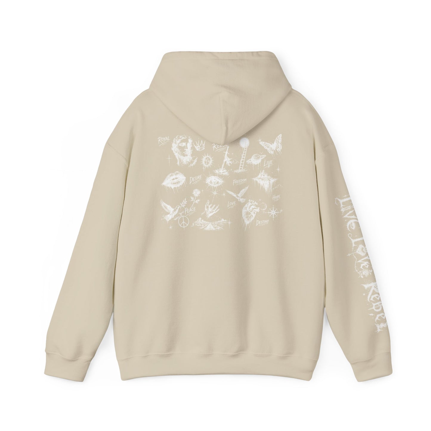 Royal Rebel® Ethereal Sketch Hoodie - Edgy Unisex Hoodie for Creative Minds