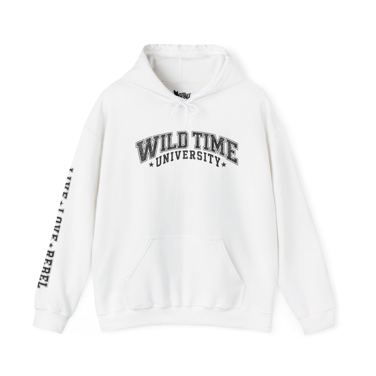 Wild Time™ University Unisex Hoodie - College Inspired Graphic Sweatshirt for the Rebel at Heart