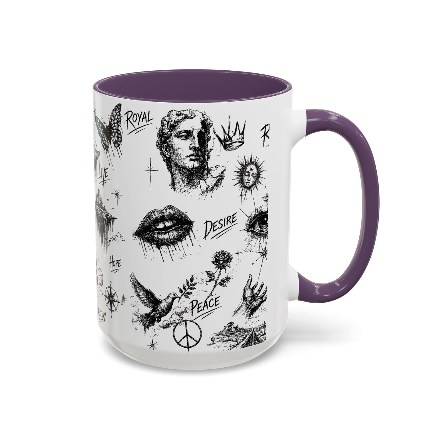 Rebel Sketch Accent Coffee Mug - Bold Statement Drinkware for Coffee Lovers