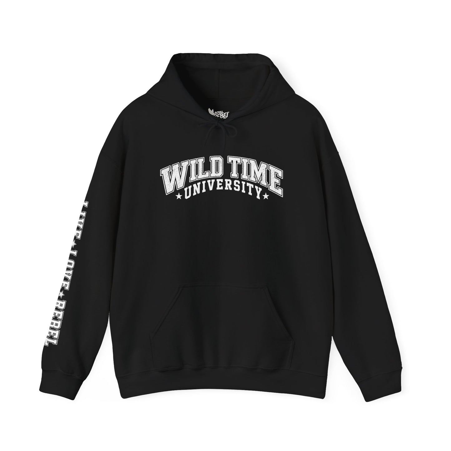Wild Time™ University Unisex Hoodie - College Inspired Graphic Sweatshirt for the Rebel at Heart