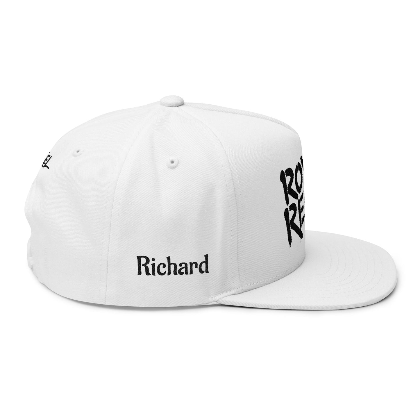 Personalized Name - Royal Rebel® Embroidered Flat Bill Cap - Trendy Streetwear Hat for Fashion Enthusiasts