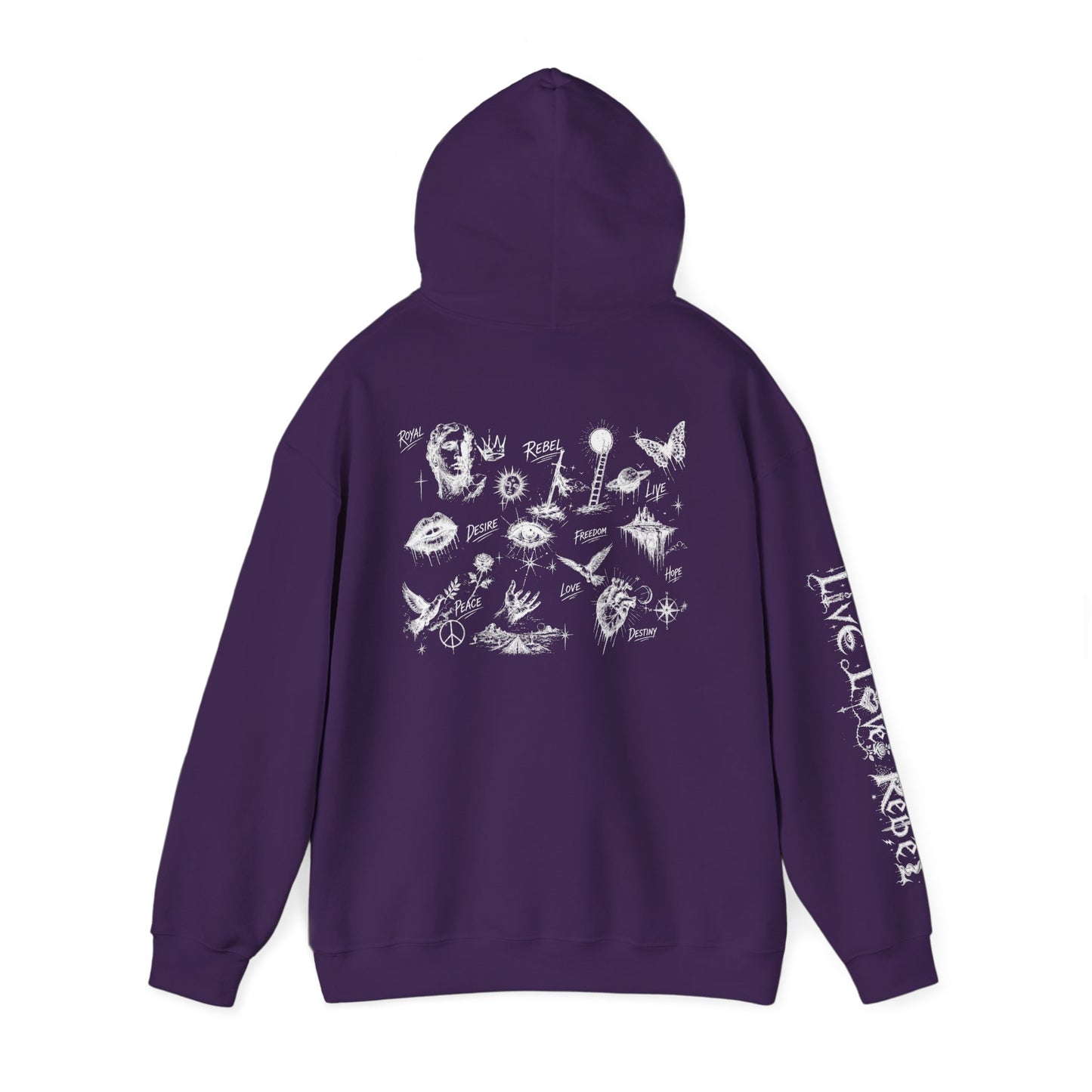 Royal Rebel® Ethereal Sketch Hoodie - Edgy Unisex Hoodie for Creative Minds