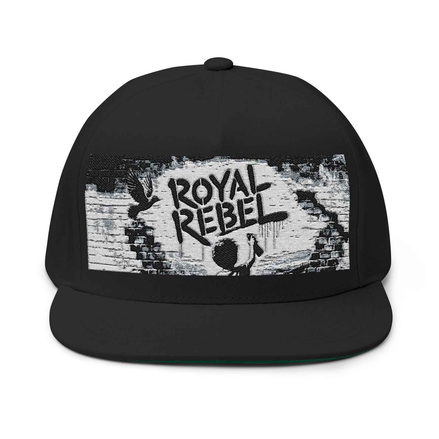 Royal Rebel® Embroidered Flat Bill Cap - Graffiti Wall
