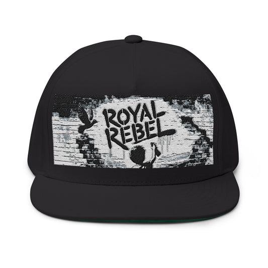 Royal Rebel® Embroidered Flat Bill Cap - Graffiti Wall
