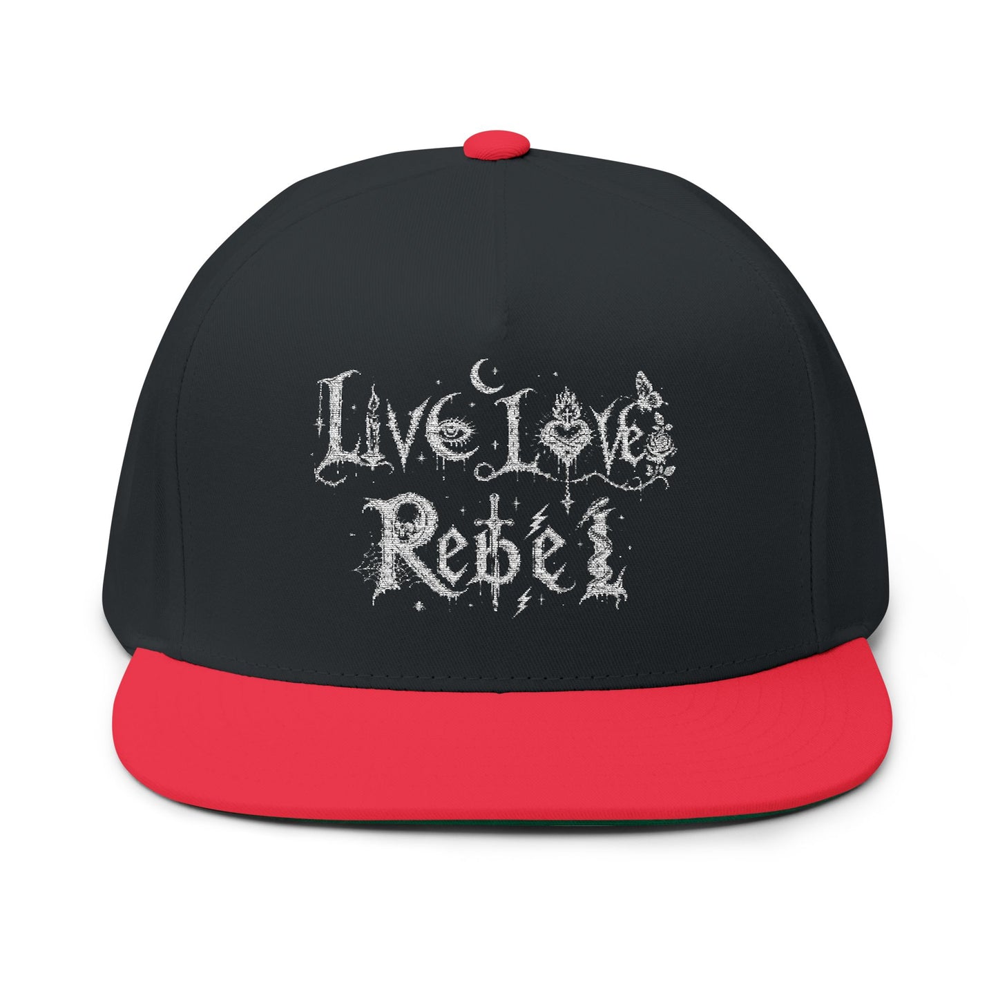 Ethereal Live Love Rebel® Sketch -Embroidered Flat Bill Cap
