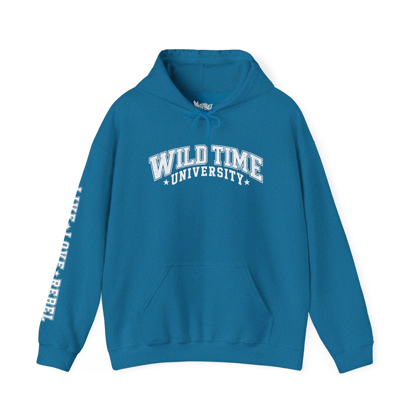 Wild Time™ University Unisex Hoodie - College Inspired Graphic Sweatshirt for the Rebel at Heart