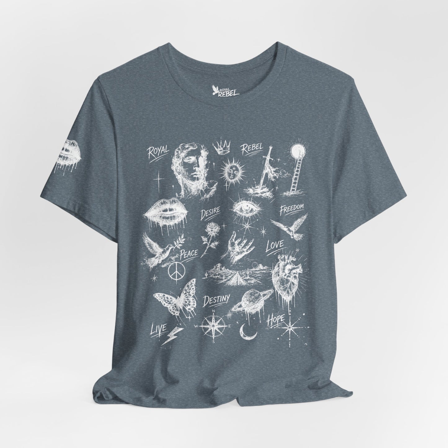 Rebel Sketch Tee - Edgy Unisex Jersey Tee for Rebel Minds