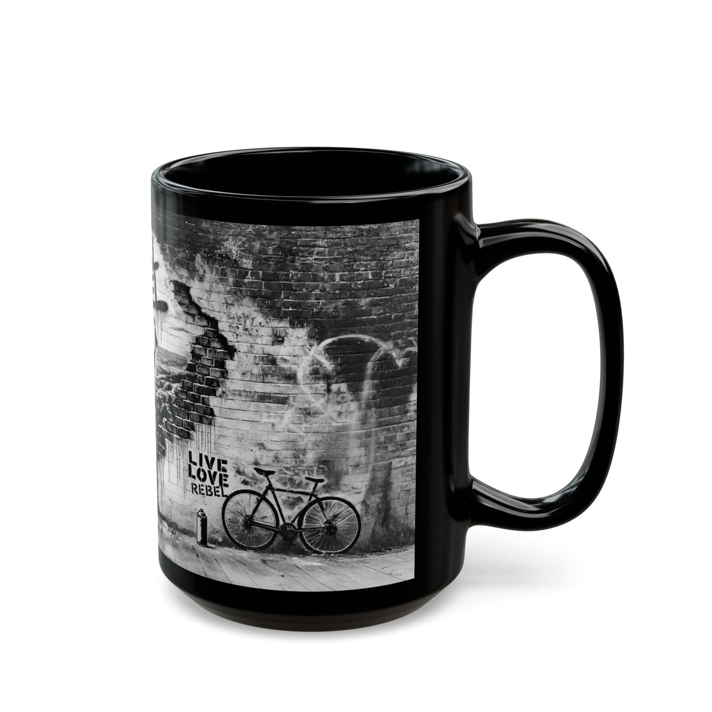 Royal Rebel® Black Mug - 15oz, Live Love Rebel™ Design