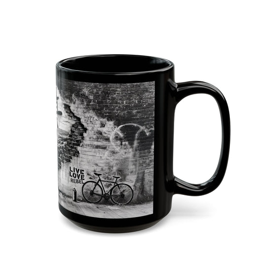 Royal Rebel® Black Mug - 15oz, Live Love Rebel™ Design