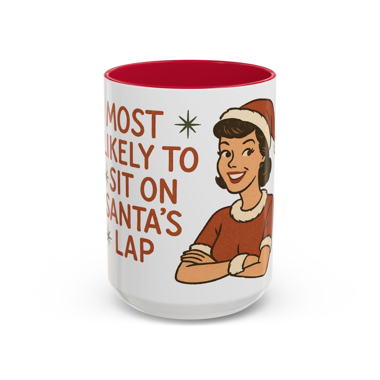 Festive Holiday Mug - "Most Likely to Sit on Santa's Lap"