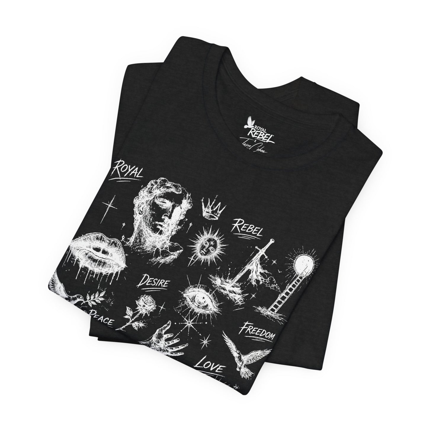 Rebel Sketch Tee - Edgy Unisex Jersey Tee for Rebel Minds