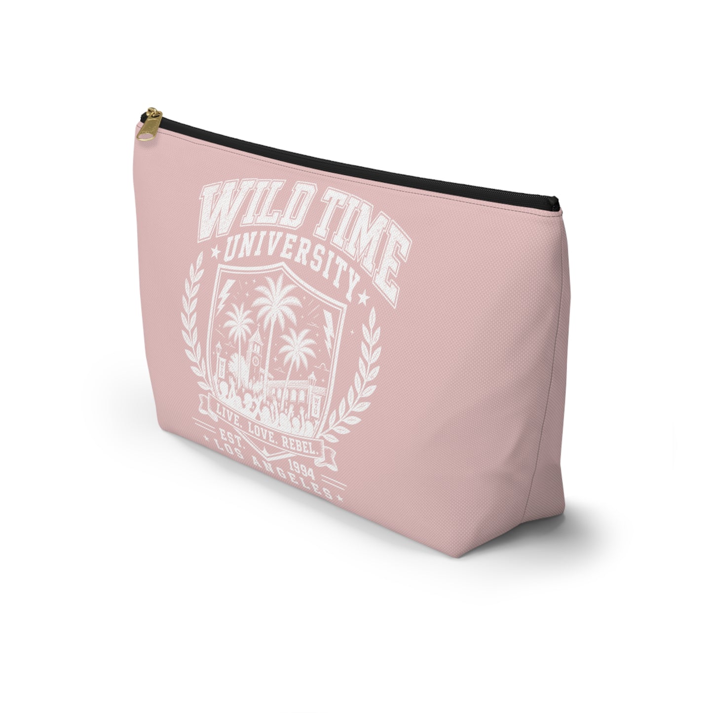 Wild Time™ University Pink Accessory Pouch - Cosmetic & Travel Zip Bag