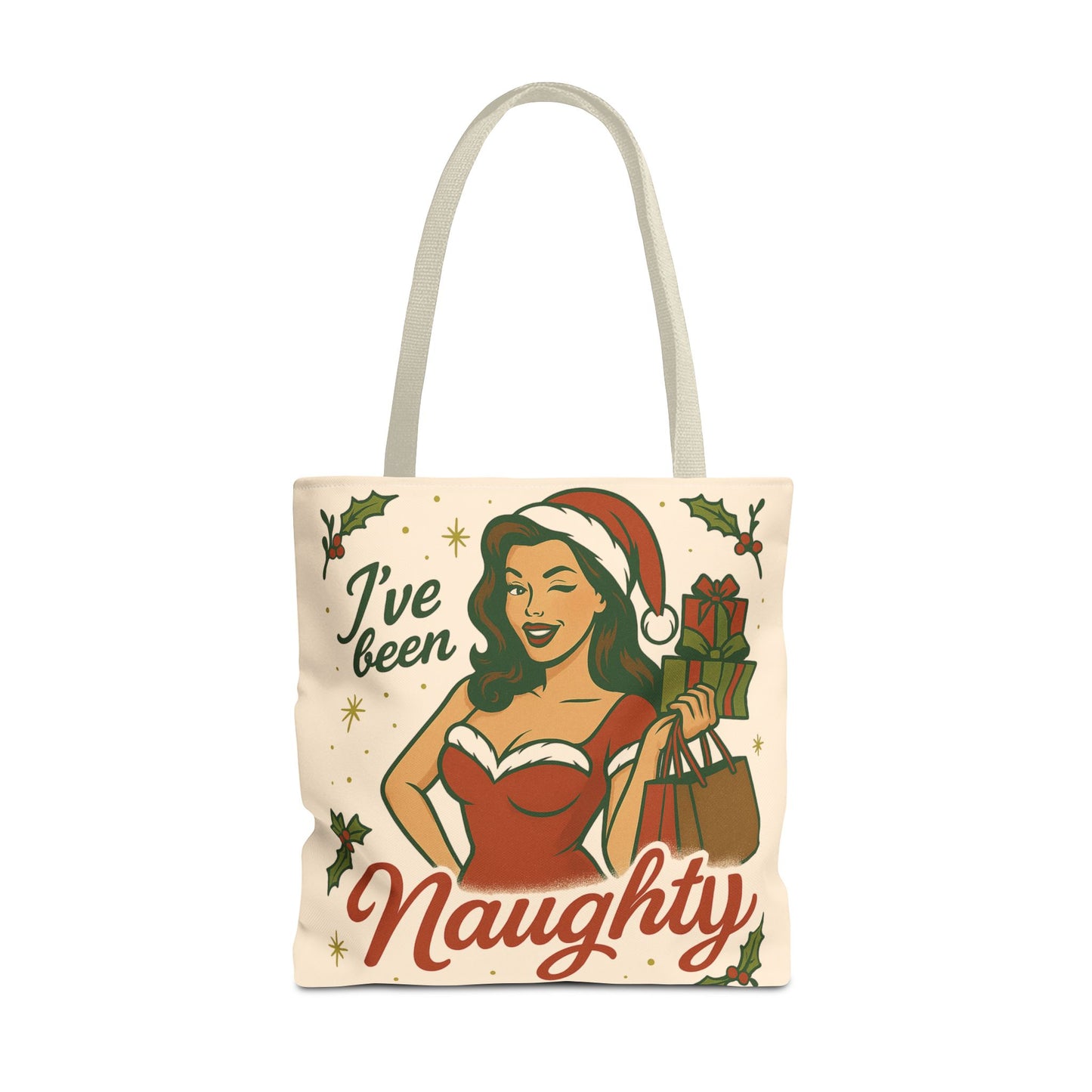 "I've Been Naughty" and "Keep Calm and Shop On" - 2 Printed Sided Holiday Tote Bag -