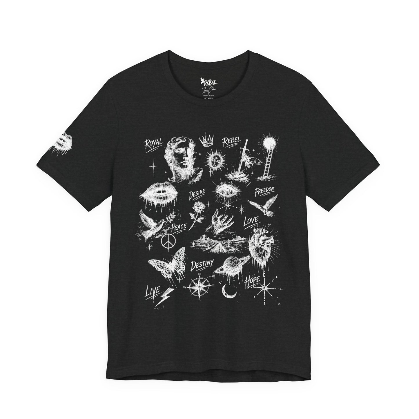 Rebel Sketch Tee - Edgy Unisex Jersey Tee for Rebel Minds