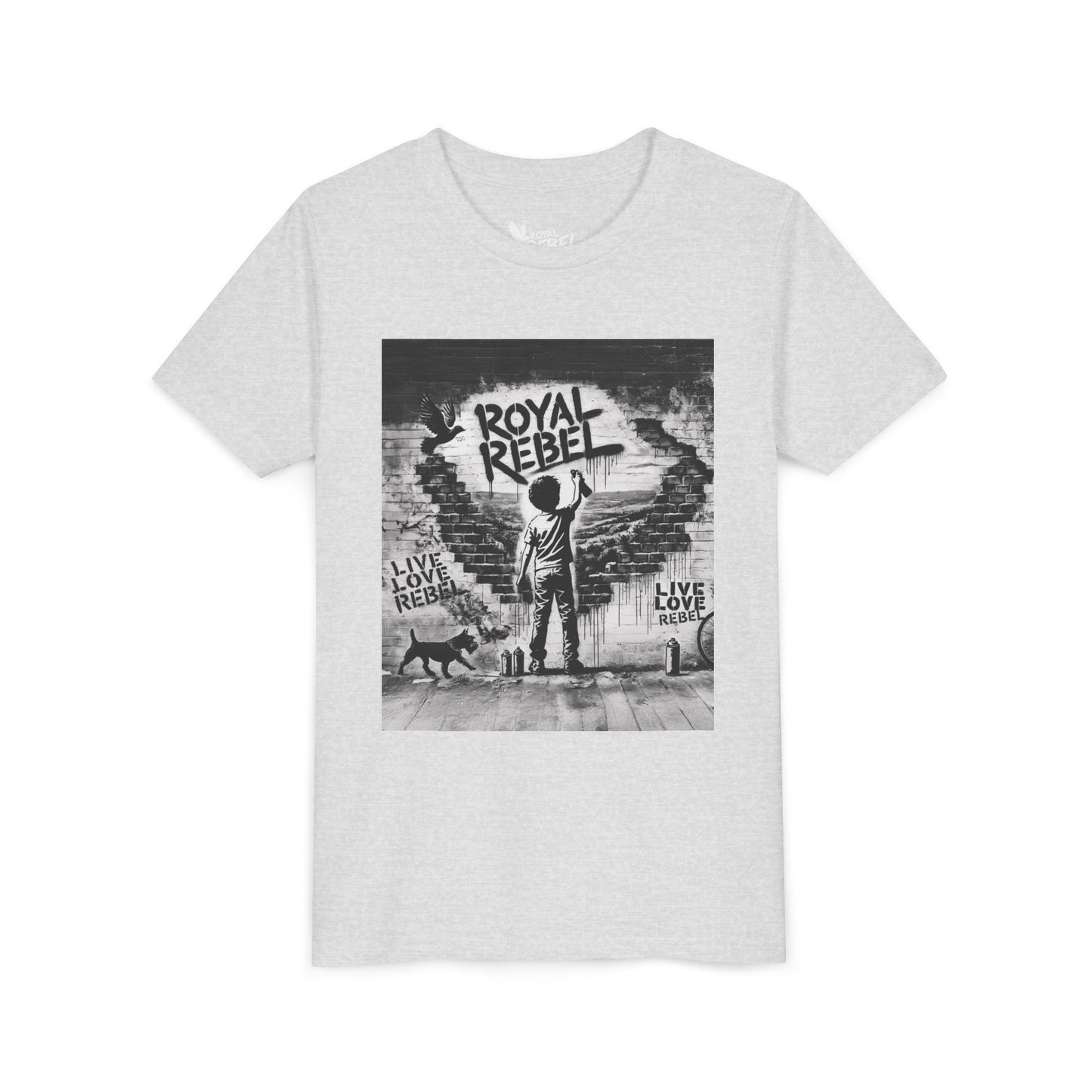 Royal Rebel Graffiti Youth Tee — Kids' Graphic Skate Streetwear T-Shirt