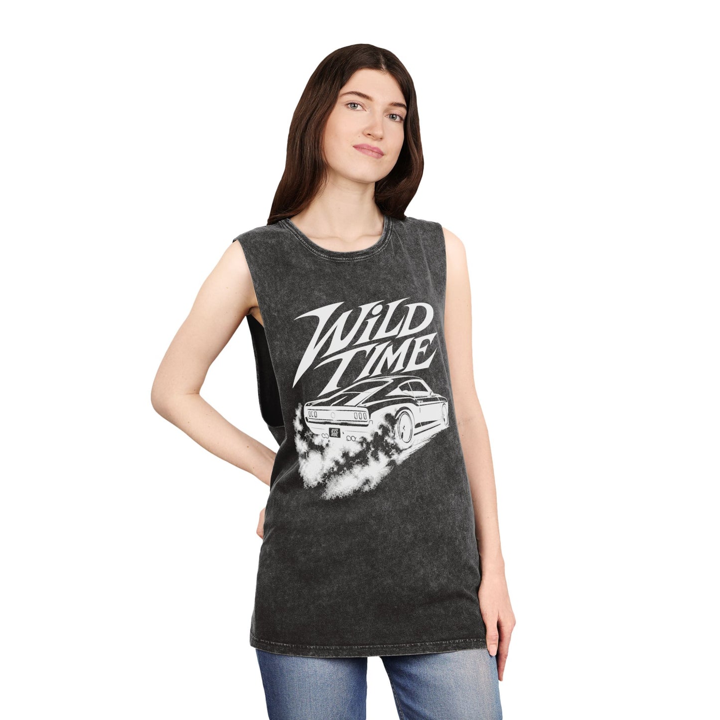 Wild Time™ Muscle Car - Unisex Stonewash Tank