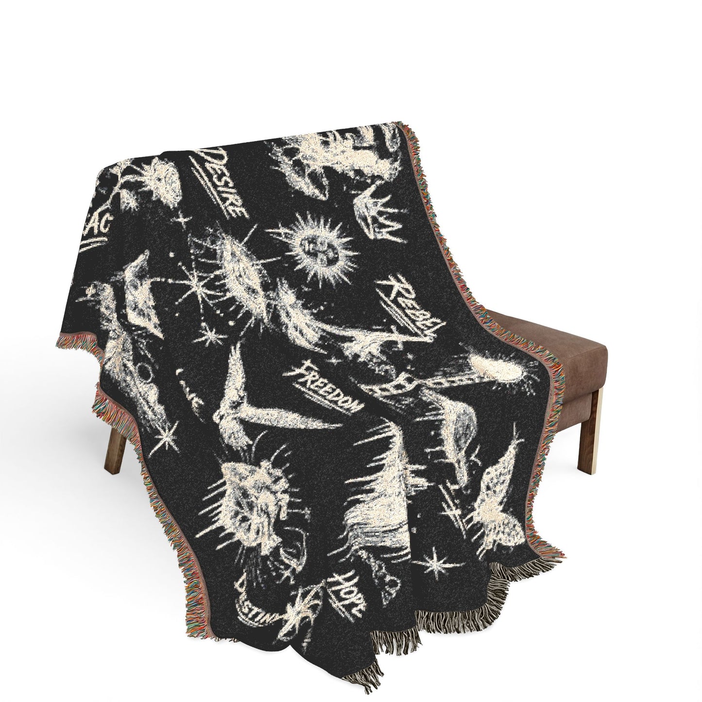 Rebel Sketch Woven Blanket - Cozy Art for the Bold Soul