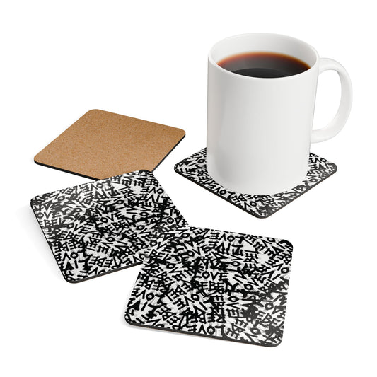 Live Love Rebel- 4 Piece Cork Coaster Set