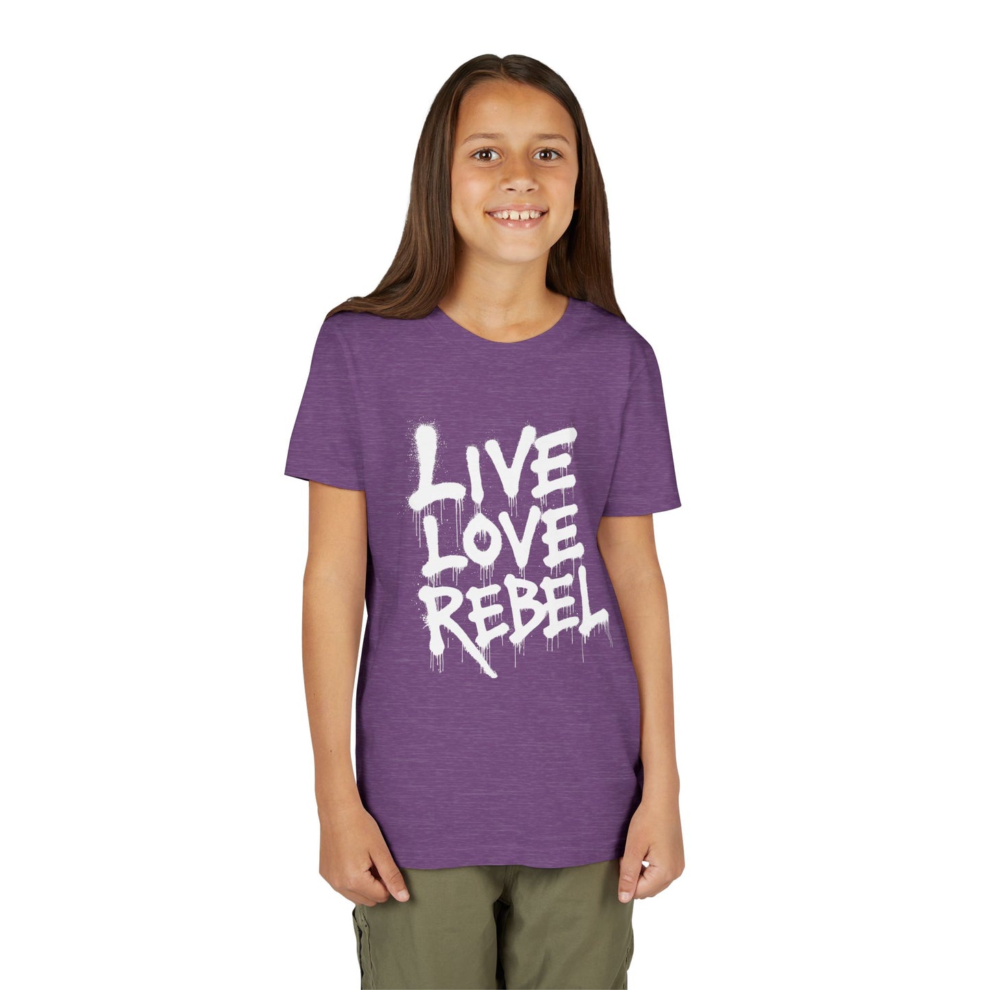 Live Love Rebel Youth Tee — Kids' Graphic Spray Paint Design