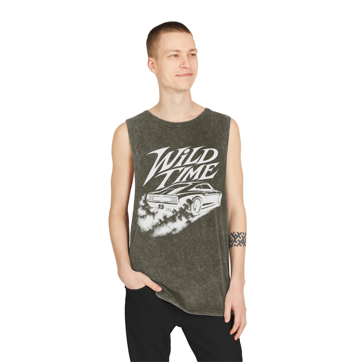 Wild Time™ Muscle Car - Unisex Stonewash Tank