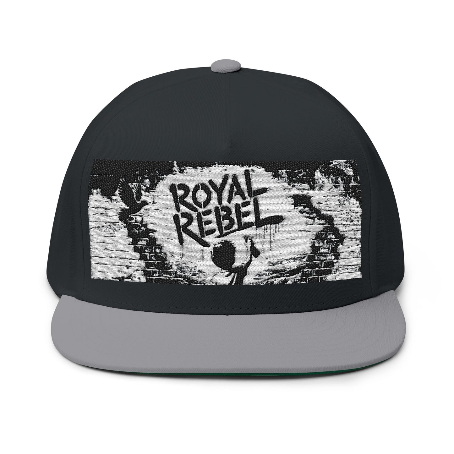 Royal Rebel® Embroidered Flat Bill Cap - Graffiti Wall