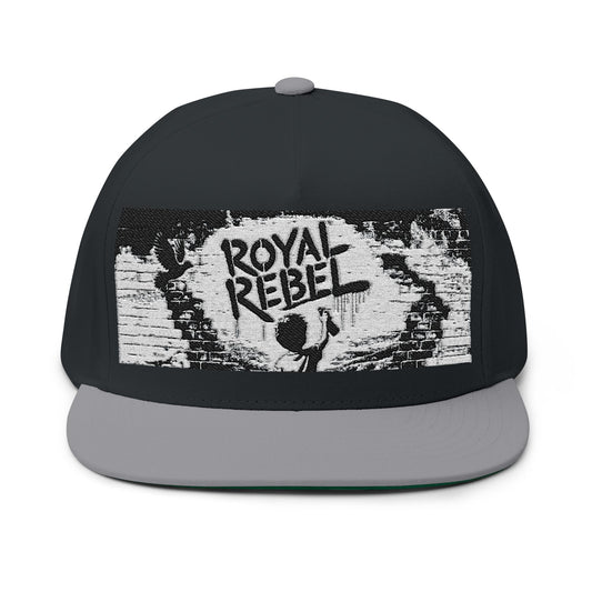 Royal Rebel® Embroidered Flat Bill Cap - Graffiti Wall