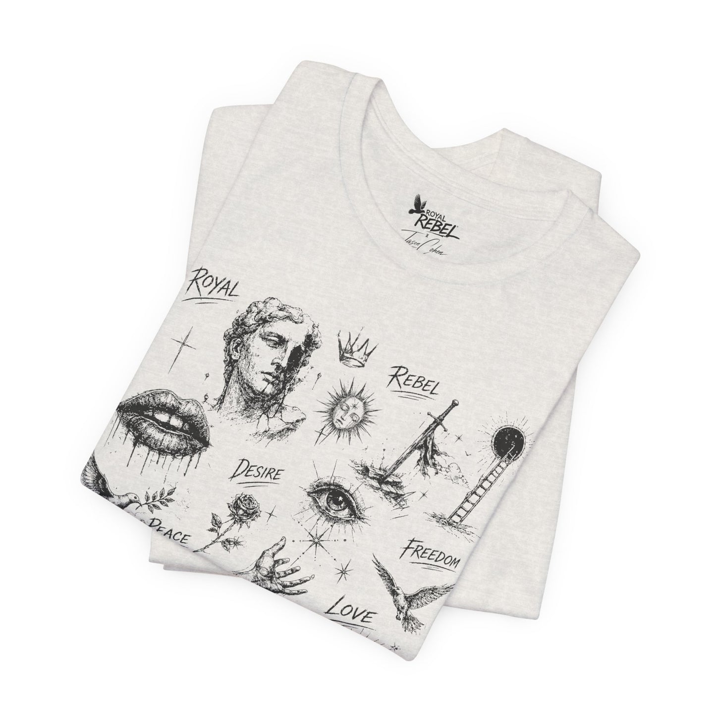 Rebel Sketch Tee - Edgy Unisex Jersey Tee for Rebel Minds