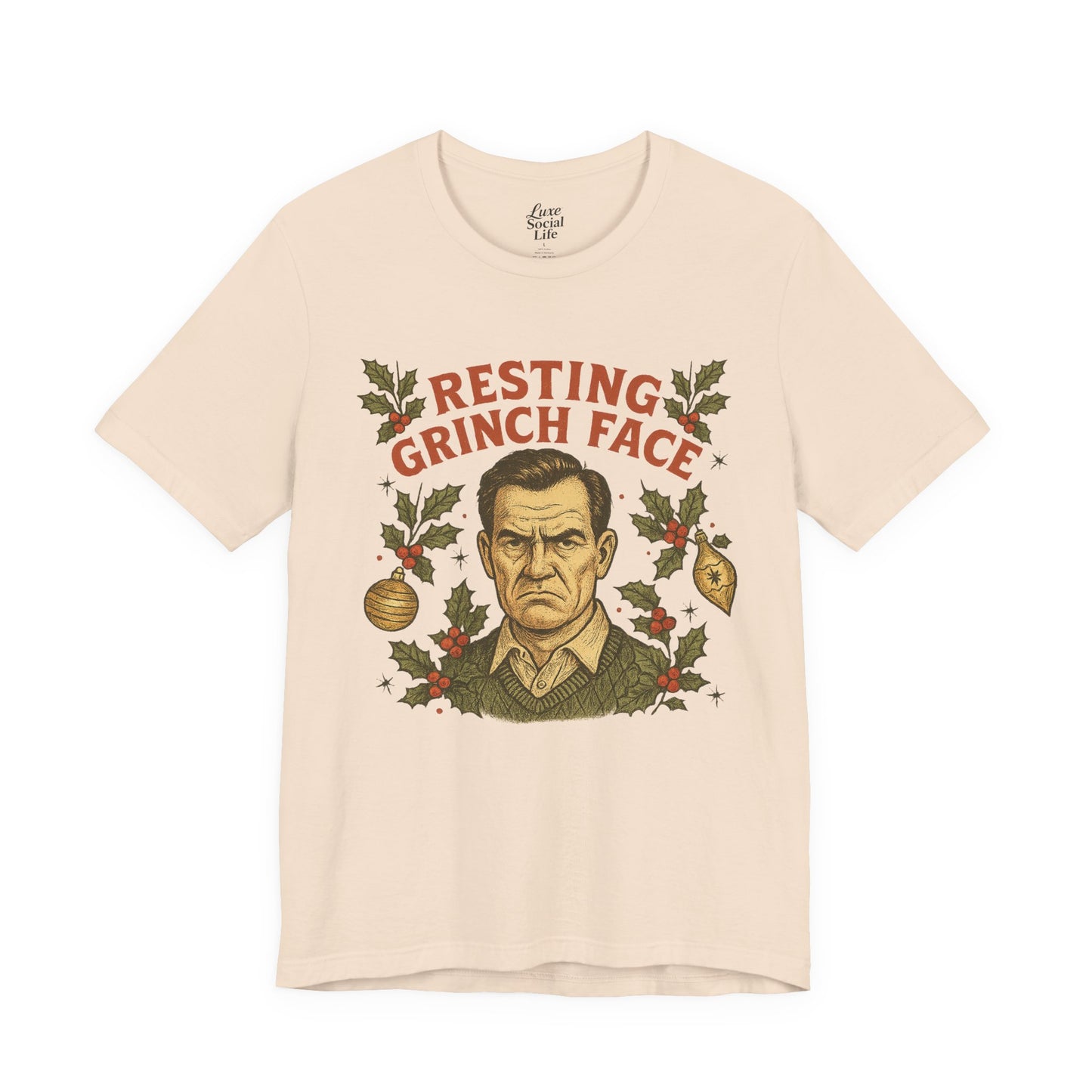 Resting Grinch Face - Holiday Guy - Unisex Jersey Tee