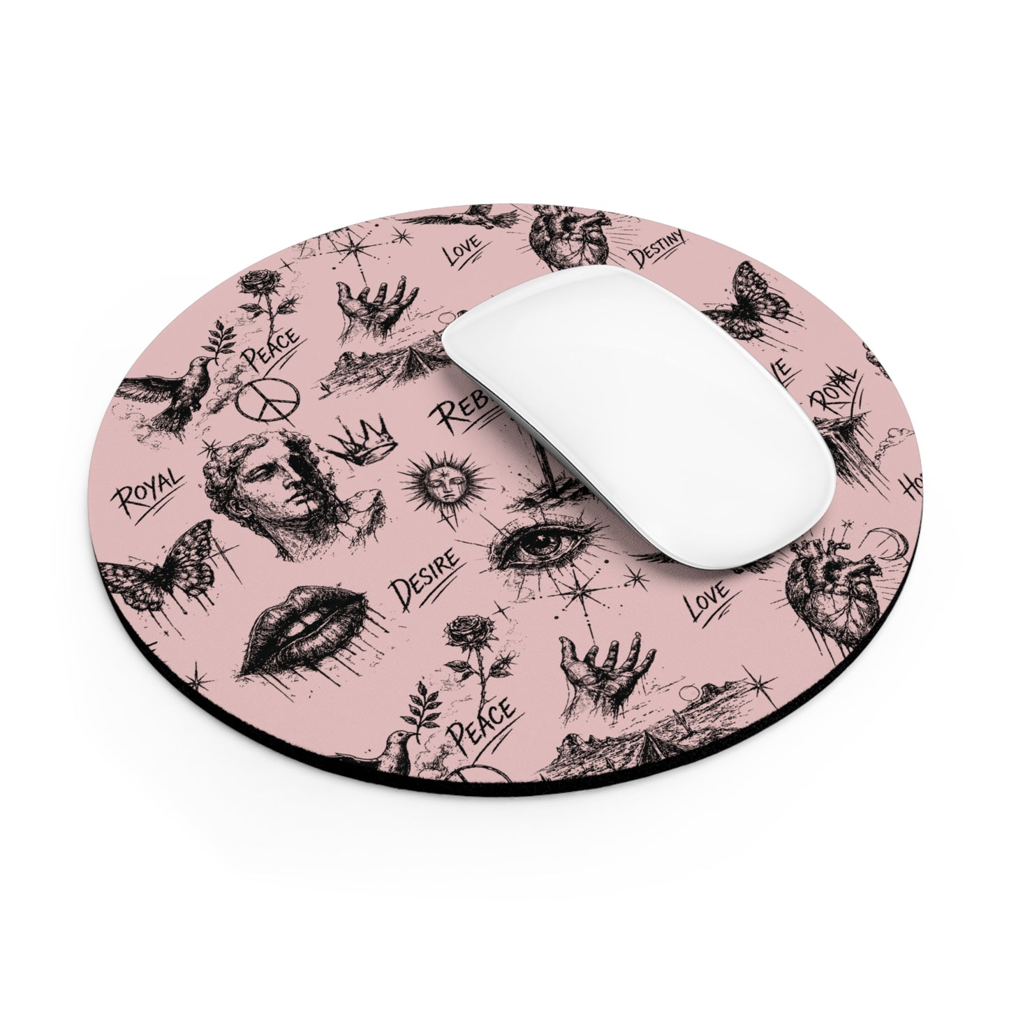 Rebel Sketch Black Mouse Pad - Stylish & Durable