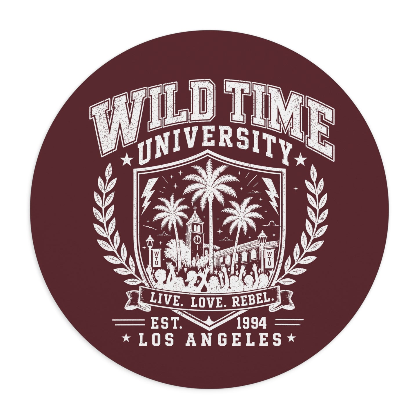 Wild Time™ University Maroon Mouse Pad - Stylish & Durable