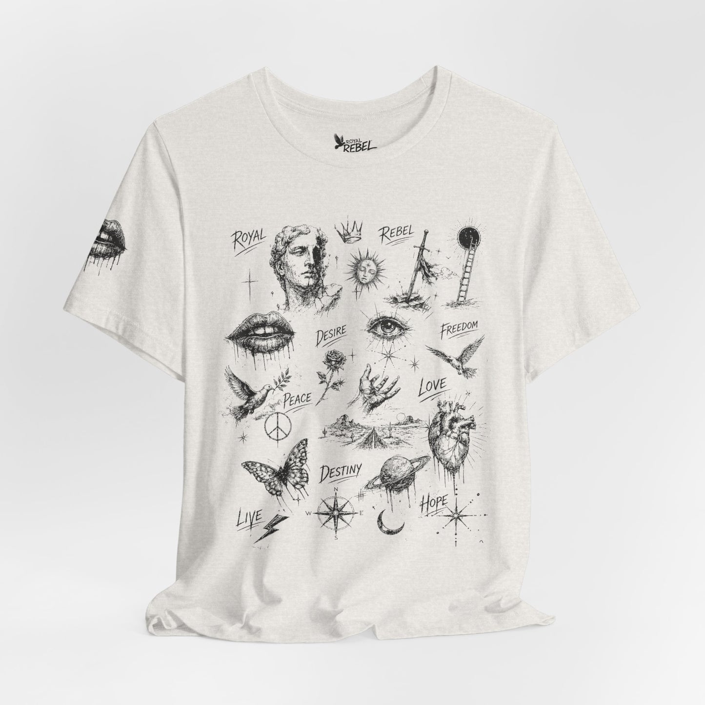 Rebel Sketch Tee - Edgy Unisex Jersey Tee for Rebel Minds
