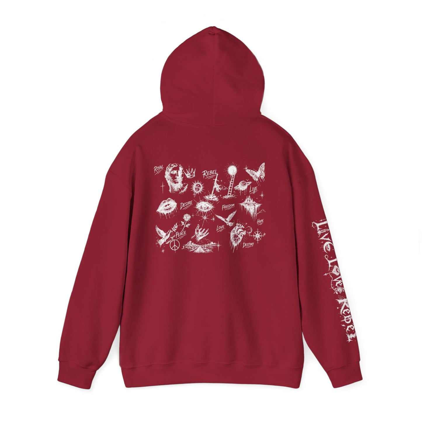 Royal Rebel® Ethereal Sketch Hoodie - Edgy Unisex Hoodie for Creative Minds