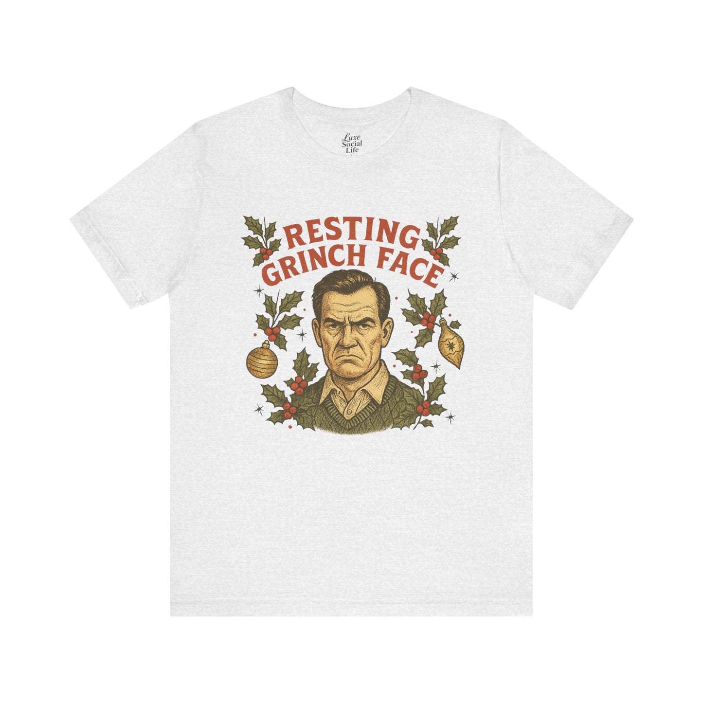 Resting Grinch Face - Holiday Guy - Unisex Jersey Tee