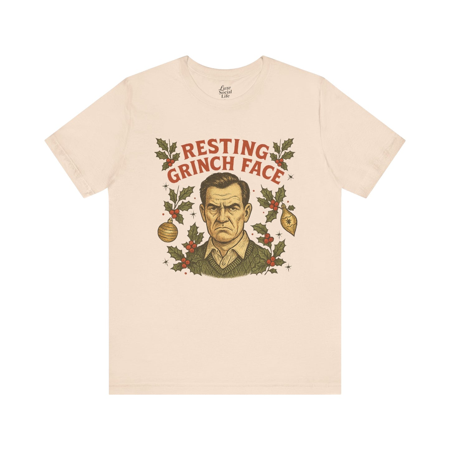 Resting Grinch Face - Holiday Guy - Unisex Jersey Tee