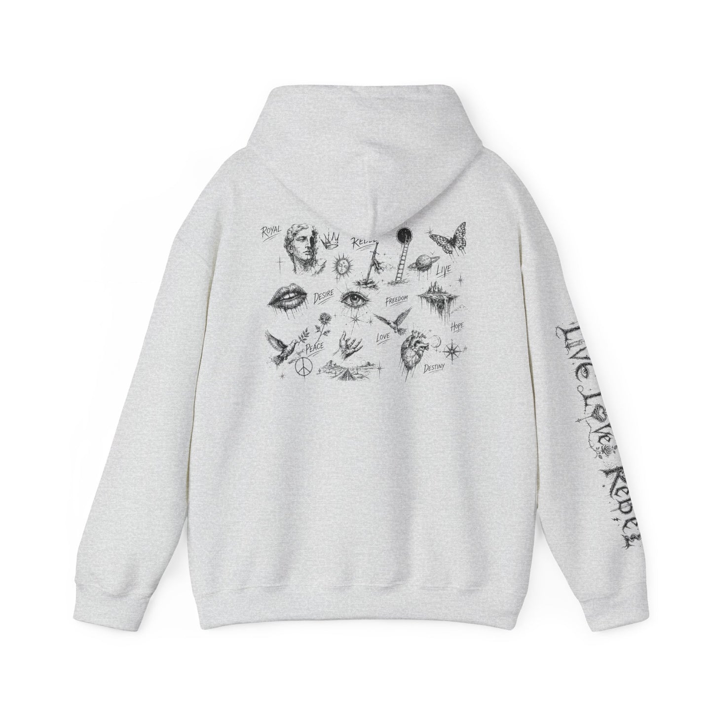 Royal Rebel® Ethereal Sketch Hoodie - Edgy Unisex Hoodie for Creative Minds