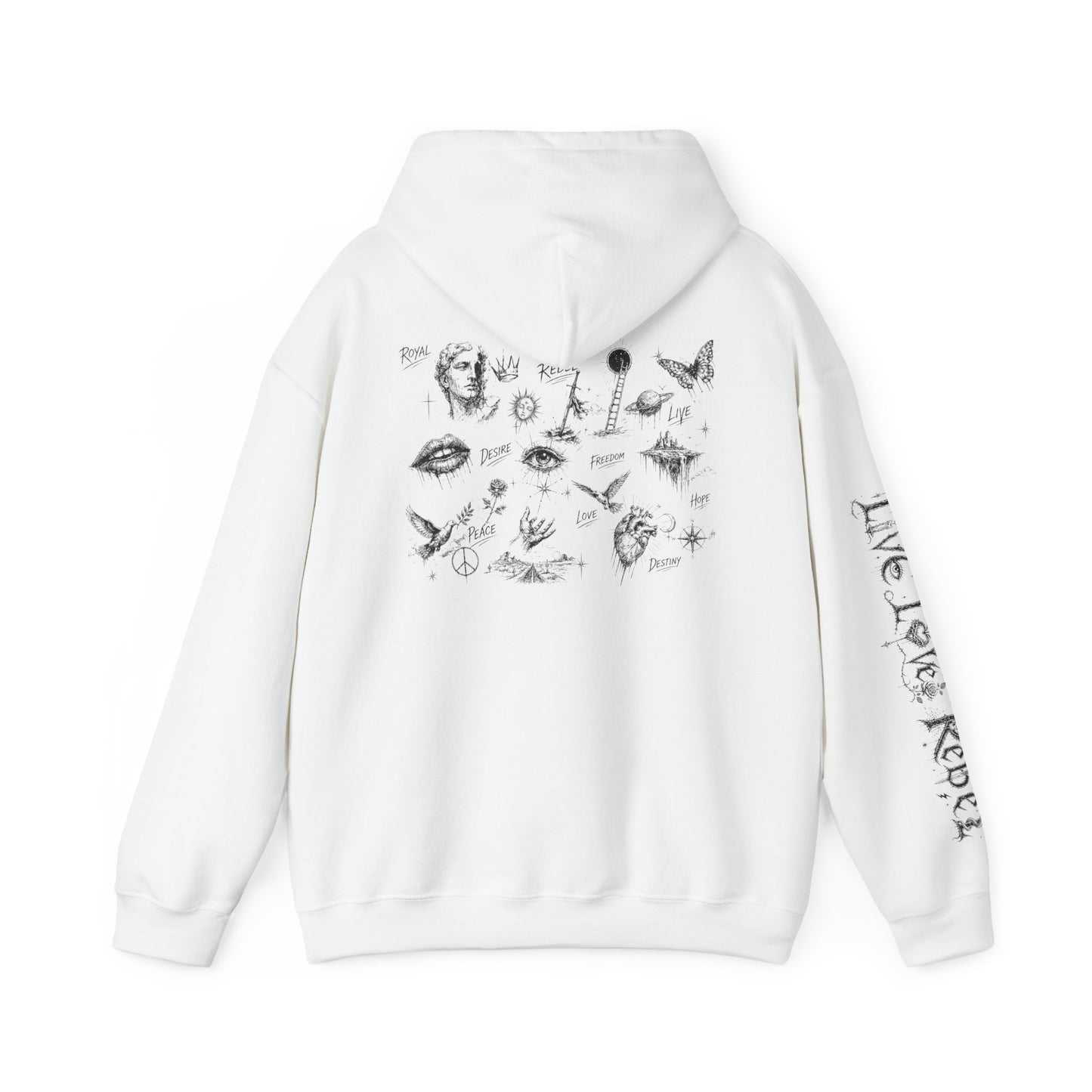 Royal Rebel® Ethereal Sketch Hoodie - Edgy Unisex Hoodie for Creative Minds