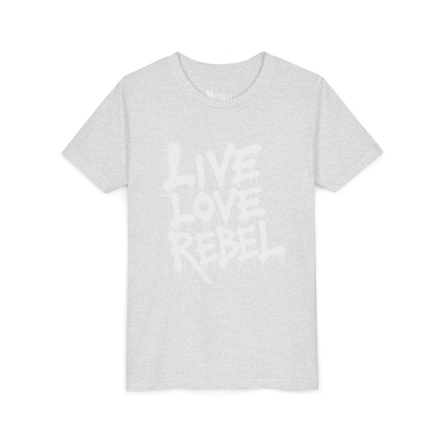 Live Love Rebel Youth Tee — Kids' Graphic Spray Paint Design