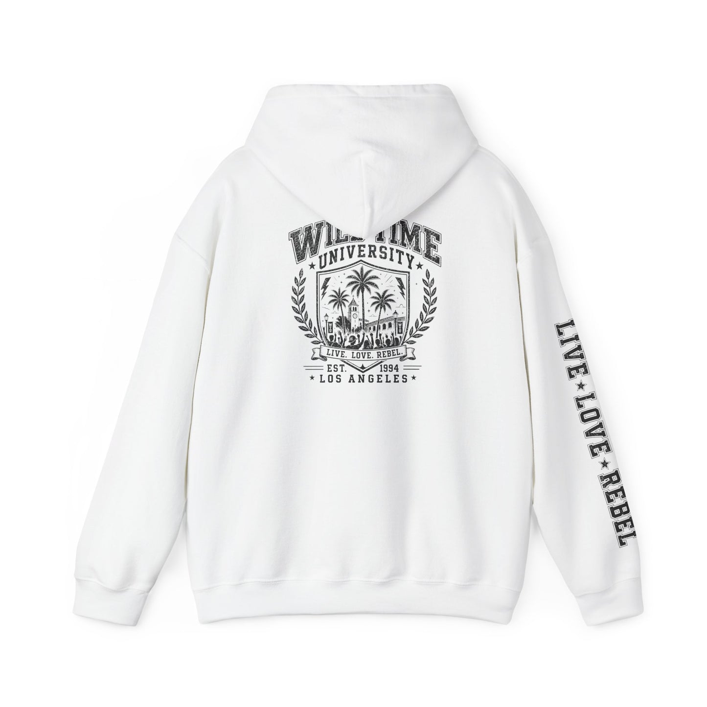 Wild Time™ University Unisex Hoodie - College Inspired Graphic Sweatshirt for the Rebel at Heart