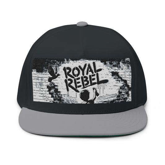 Royal Rebel® Embroidered Flat Bill Cap - Graffiti Wall