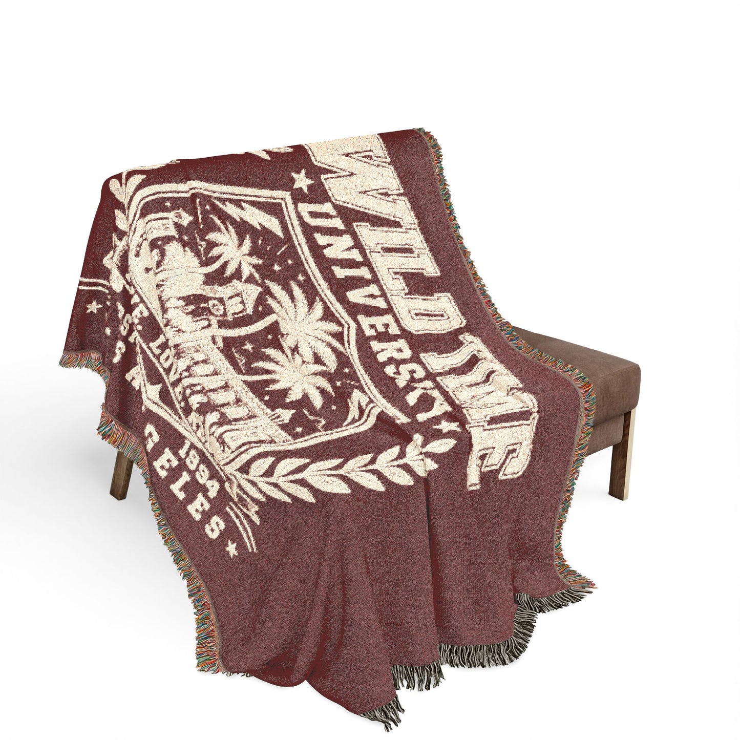 Wild Time™ University" Woven Blanket - Cozy Art for the Bold Soul