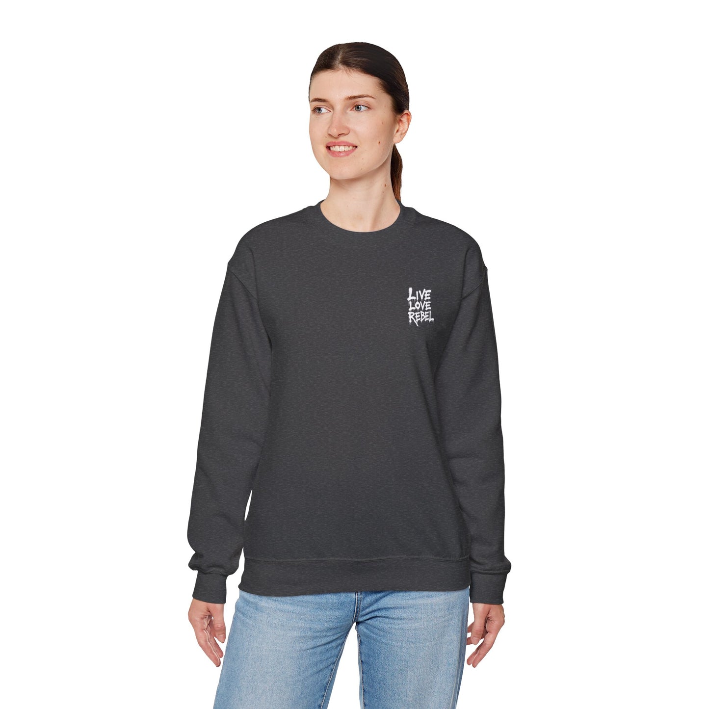 Royal Rebel® Unisex Crewneck Sweatshirt - Live Love Rebel™ Graphic