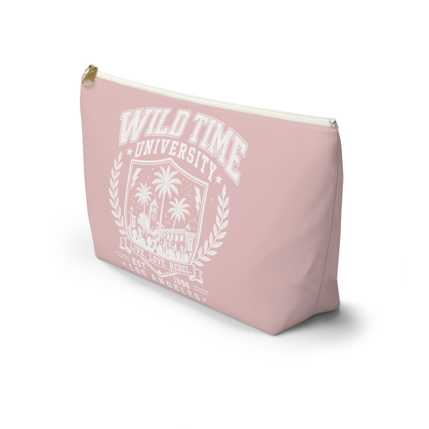 Wild Time™ University Pink Accessory Pouch - Cosmetic & Travel Zip Bag