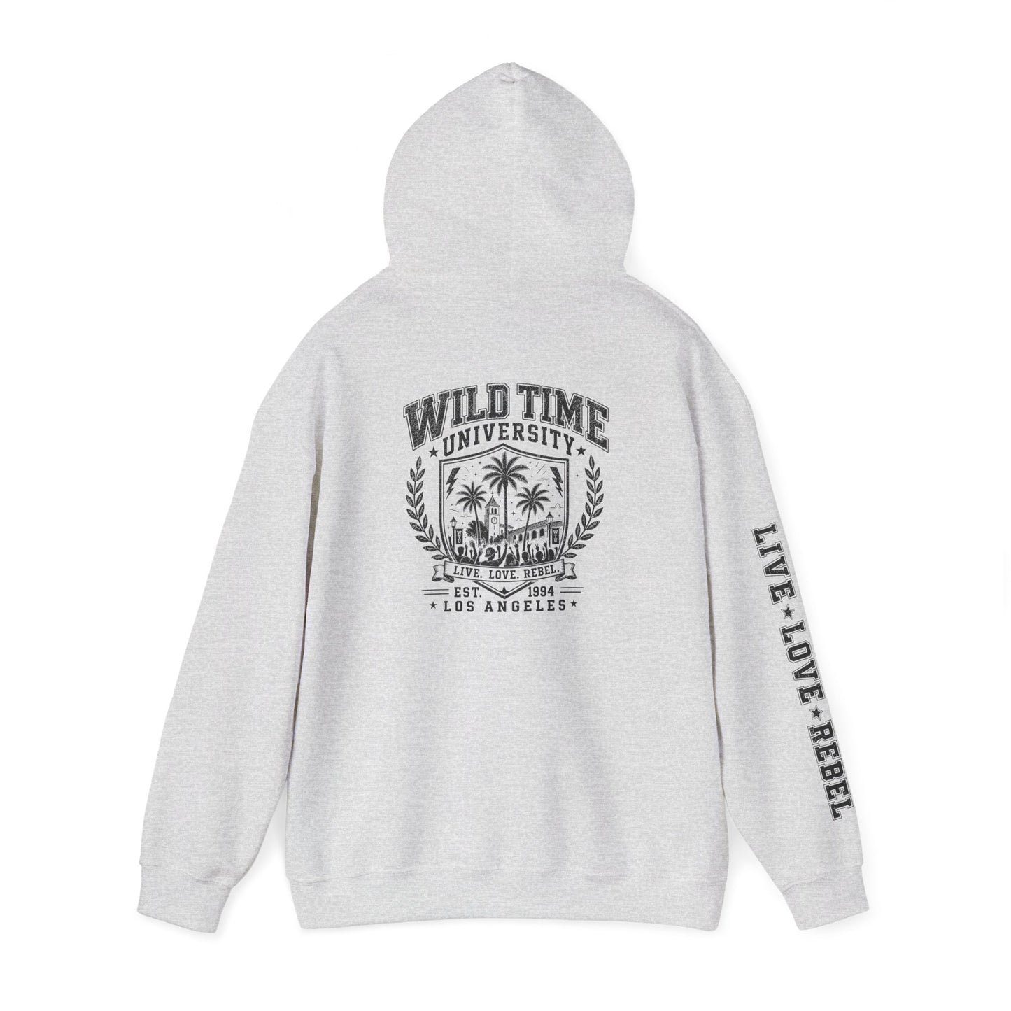Wild Time™ University Unisex Hoodie - College Inspired Graphic Sweatshirt for the Rebel at Heart