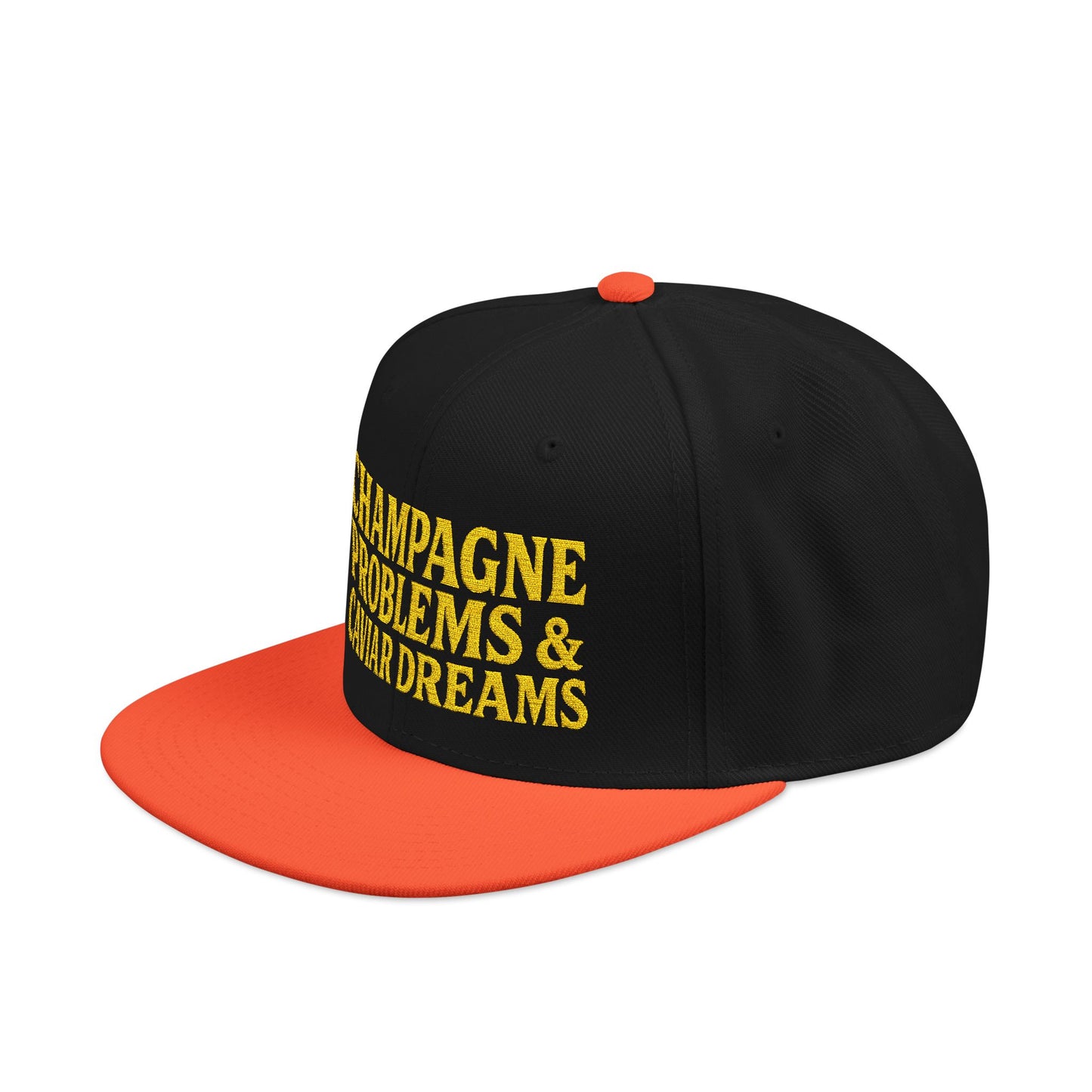 Embroidered Snapback Hat — "Champagne Problems & Caviar Dreams" Streetwear Cap