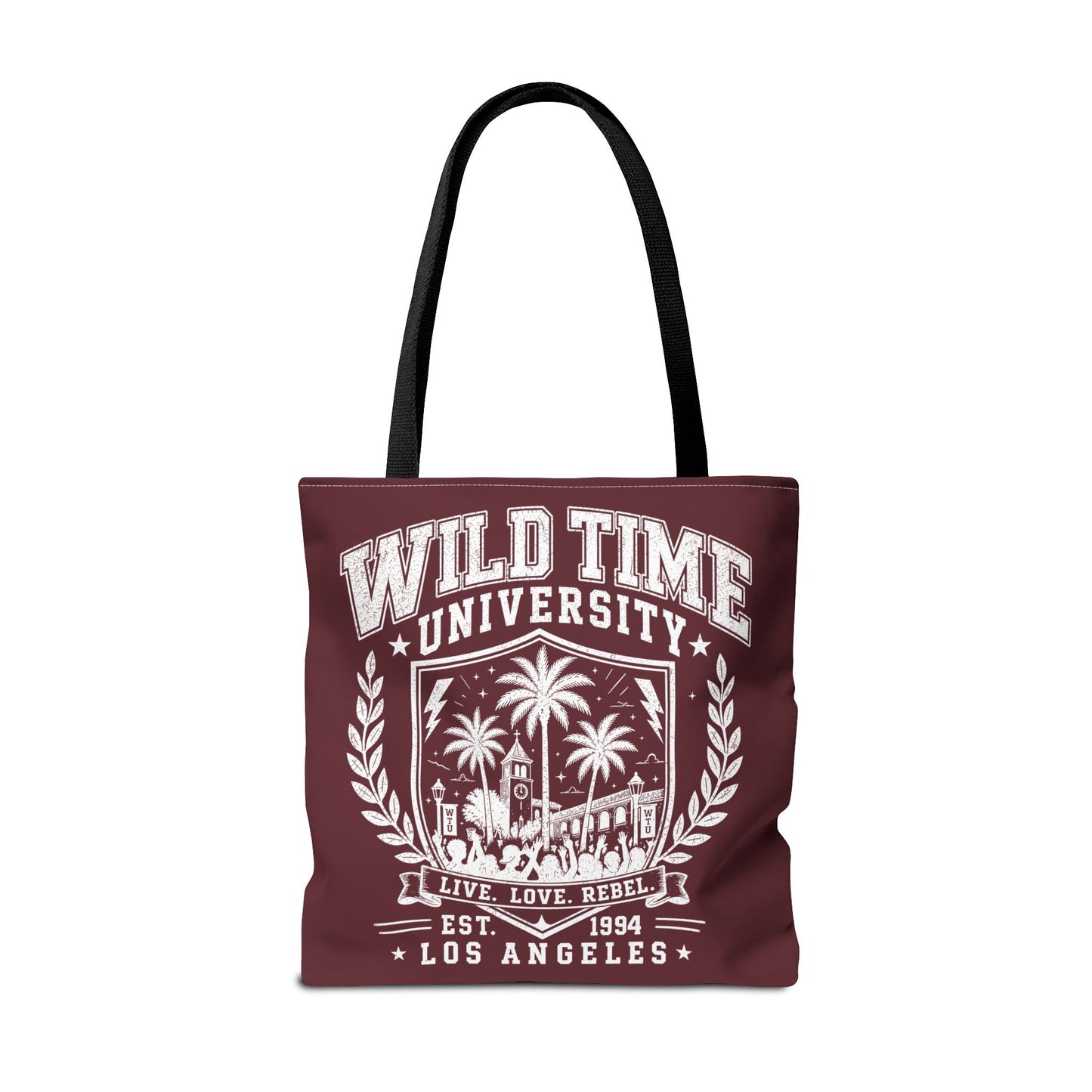 Wild Time™ University Tote Bag — Vintage Los Angeles Palm Crest Canvas Tote