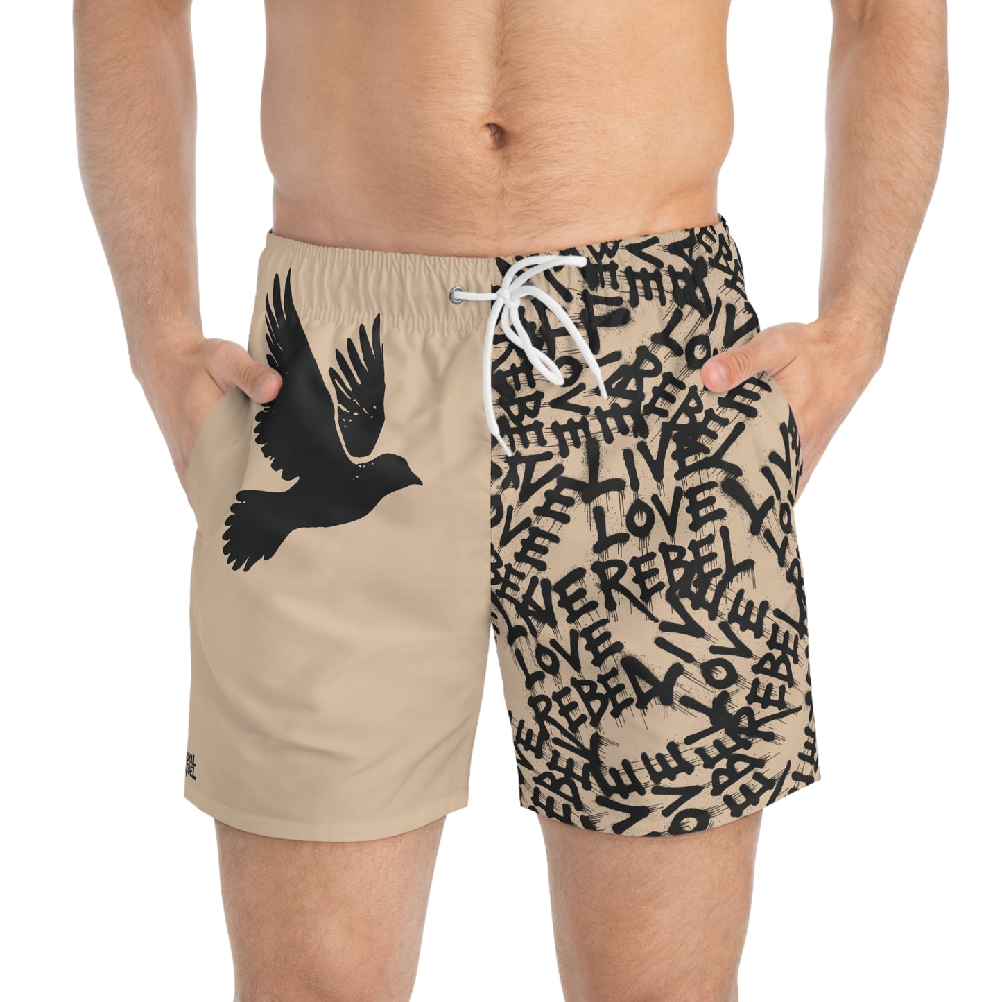 'Live Love Rebel' - Stylish Swim Trunks