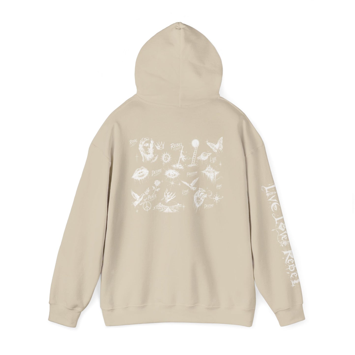 Royal Rebel® Ethereal Sketch Hoodie - Edgy Unisex Hoodie for Creative Minds