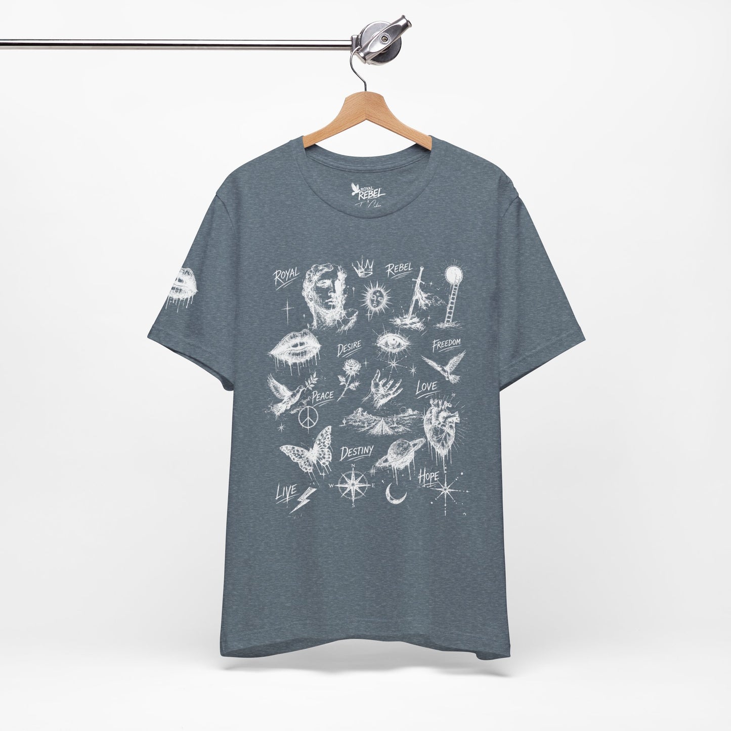 Rebel Sketch Tee - Edgy Unisex Jersey Tee for Rebel Minds