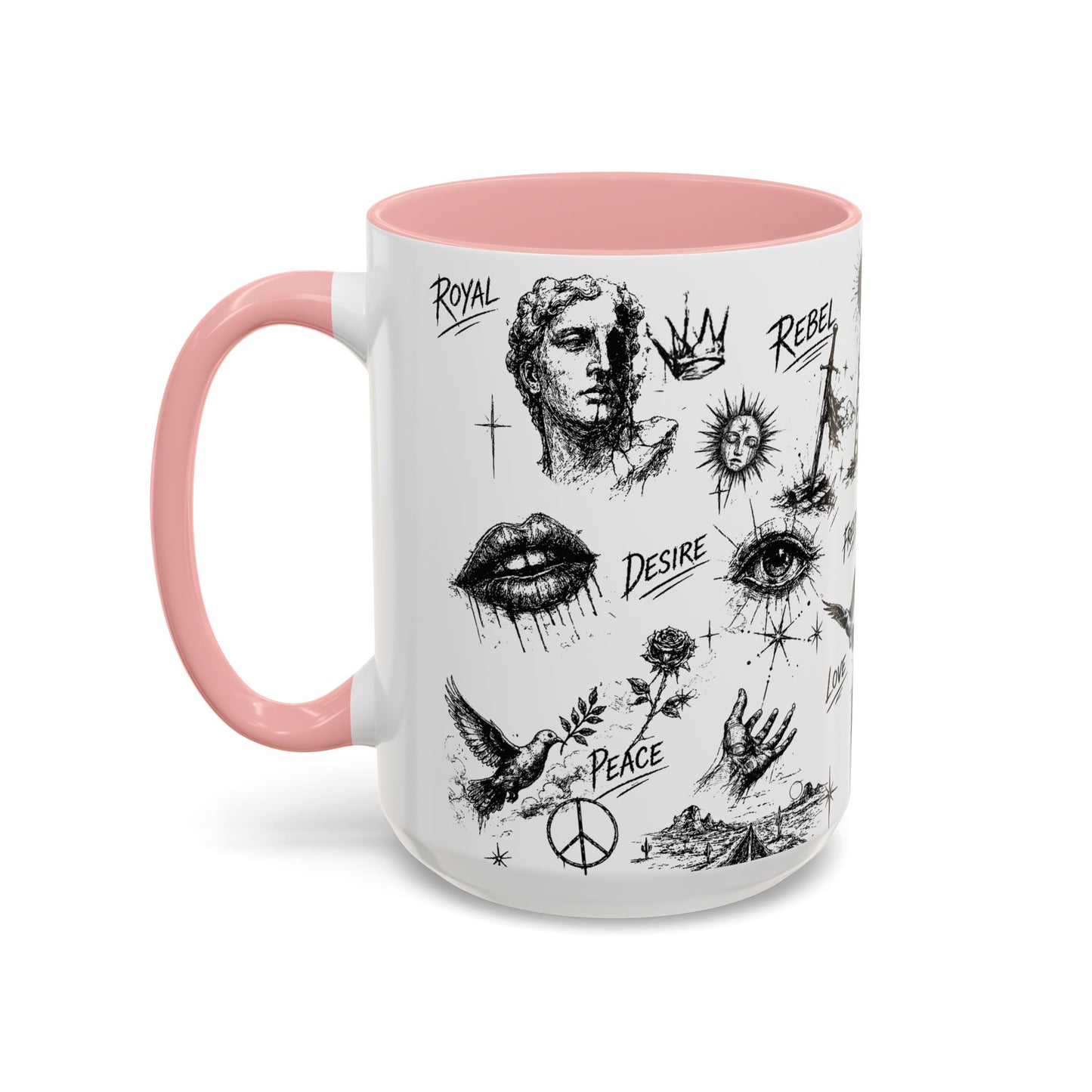 Rebel Sketch Accent Coffee Mug - Bold Statement Drinkware for Coffee Lovers